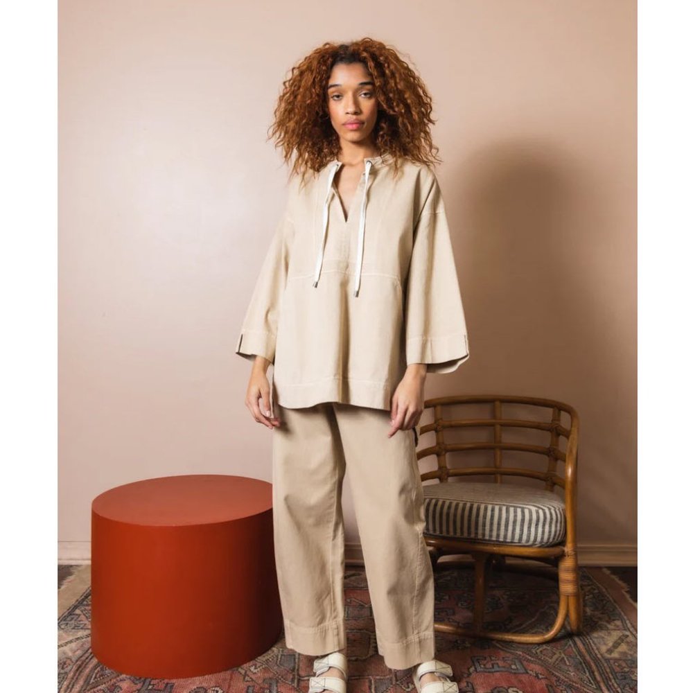 Apiece Apart New York Women's Khakis Pull Over Poncho Twill Jacket Sz M/L